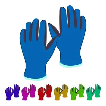 Durable garden gloves vector cartoon graphic Stock Illustration