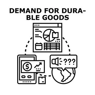 Durable goods demand analysis and market research Stock Illustration