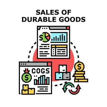 Durable goods sales analyzing cost and profit Stock Illustration