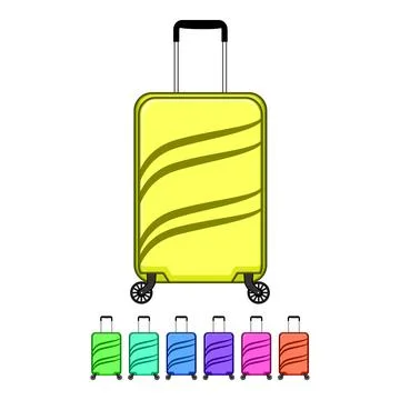 Durable hard shell suitcase cartoon vector graphic Stock Illustration