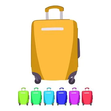 Durable hard shell suitcase vector cartoon graphic Stock Illustration