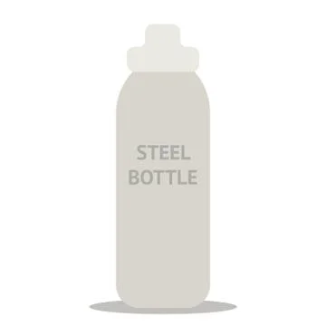 Durable, high quality reusable stainless steel bottle as alternative to plastic Stock Illustration