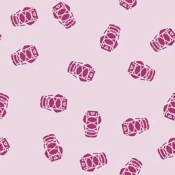 Durable hiking backpack glyph seamless pattern 库存插图