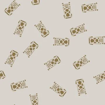 Durable hiking backpack glyph vector seamless pattern Stock Illustration
