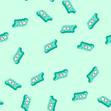 Durable hiking backpack isometric icon seamless pattern Illustrazione stock