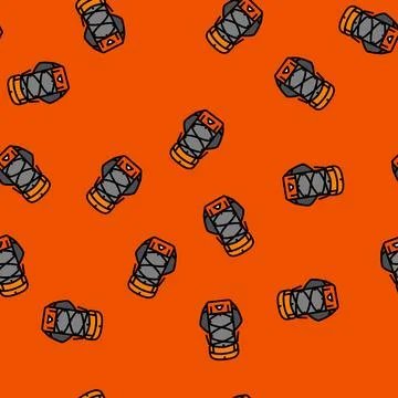 Durable hiking backpack vector seamless pattern Stock Illustration