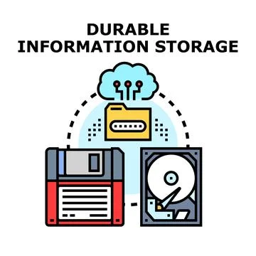Durable information data storage concept illustration 库存插图
