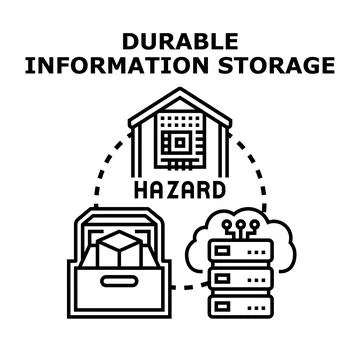 Durable information data storage hazard protection concept Stock Illustration