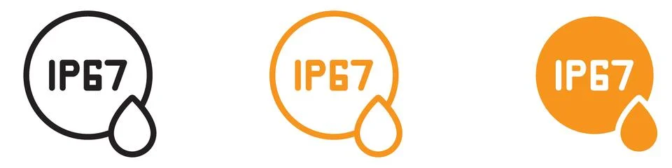 Durable IP67 Waterproof Icon for Technology and Outdoor Graphics Ideal for .. Illustrazione stock