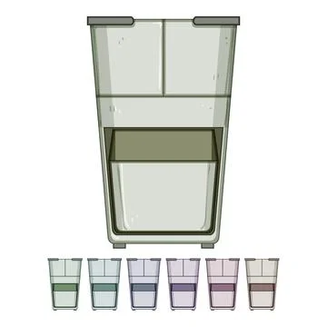 Durable laundry basket plastic cartoon vector graphic Stock Illustration
