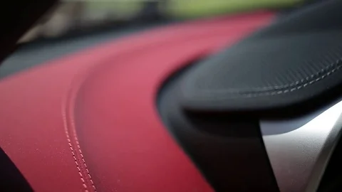 Durable leather car interior Stock-Footage 71495419