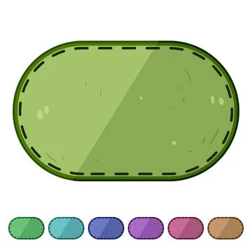 Durable leather patch cartoon vector graphic Stock Illustration