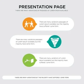 Durable, marketing funnel, high five presentation design template in orange,  Stock Illustration