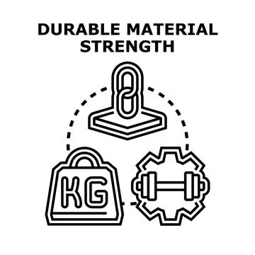 Durable material strength concept with icons Stock Illustration
