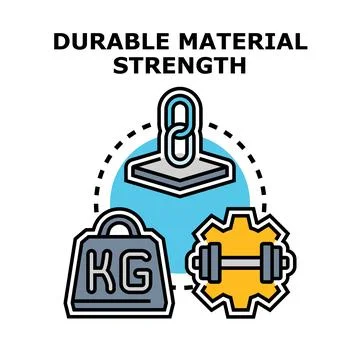 Durable material strength concept with icons Stock Illustration