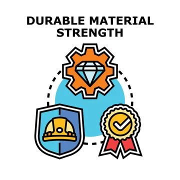 Durable material strength concept with quality guarantee Stock Illustration