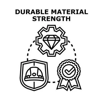 Durable material strength concept with quality guarantee Stock Illustration