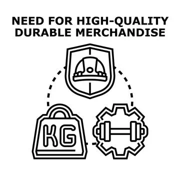 Durable merchandise demanding high quality and safety Stock Illustration