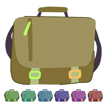 Durable messenger bag vector cartoon graphic Stock Illustration