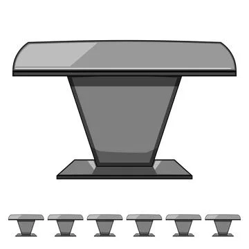 Durable metal table cartoon vector graphic Stock Illustration