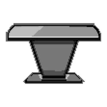Durable metal table pixel art vector illustration Stock Illustration