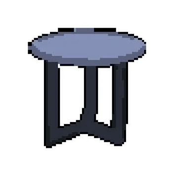 Durable metal table pixel art vector illustration Illustrazione stock