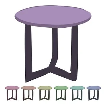 Durable metal table vector cartoon graphic Stock Illustration