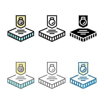 Durable multistyle fabrics properties color icon vector Stock Illustration