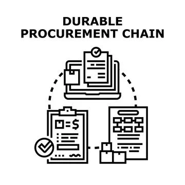 Durable procurement chain concept with optimized supply logistics Stock Illustration