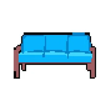 Durable reception sofa pixel art vector illustration Illustrazione stock