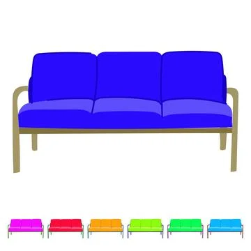 Durable reception sofa vector cartoon graphic Stock Illustration