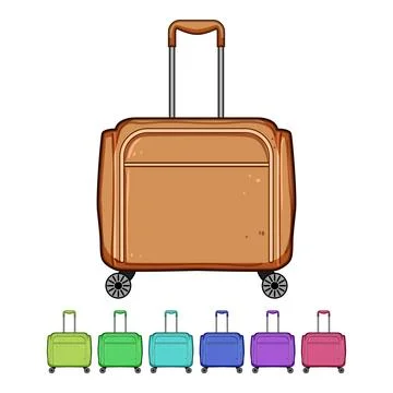 Durable soft shell suitcase cartoon vector graphic Stock Illustration