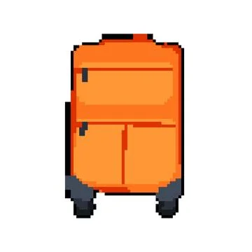 Durable soft shell suitcase pixel art vector illustration Stock Illustration