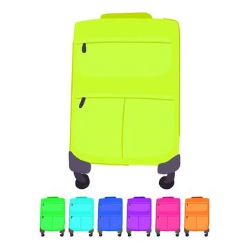 Durable soft shell suitcase vector cartoon graphic Stock Illustration