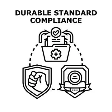 Durable standard compliance achieving consistent quality and security Stock Illustration