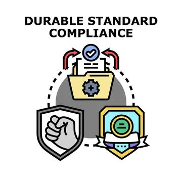 Durable standard compliance achieving consistent quality and security Stock Illustration