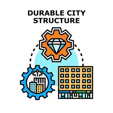 Durable urban structure concept for sustainable city development Stock Illustration