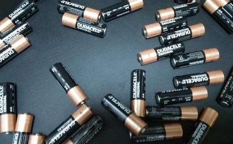 The Duracell view on the tray Stock Photos