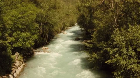 The Durance River in Alps Stock Footage 44128084