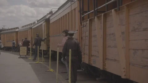 Durango &amp; Silverton Narrow Gauge train disembark Stock Footage 244705607