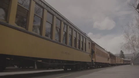 Durango &amp; Silverton Narrow Gauge train pulling in Stock Footage 244705612