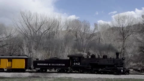 Durango &amp; Silverton railway, tracking shot Video stock 151988324
