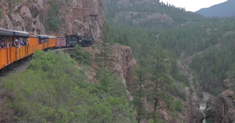 Durango Silverton steam train San Juan National Forest Stock Footage 236435402