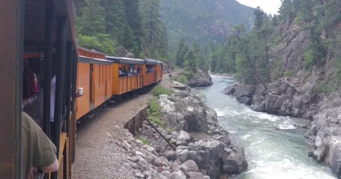 Durango Silverton steam train San Juan National Forest Stock Footage 236435403