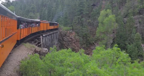 Durango Silverton steam train San Juan National Forest Stock Footage 236435417
