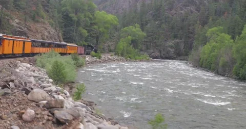 Durango Silverton steam train San Juan National Forest Stock Footage 236435454
