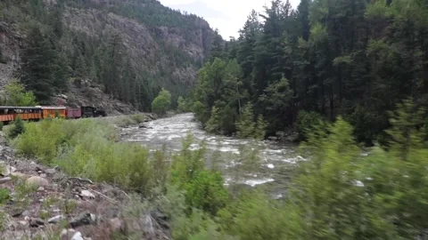 Durango Silverton steam train San Juan National Forest Stock Footage 236437406