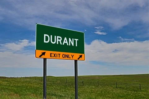 DURANT US Highway Exit Only Sign Stock Photos