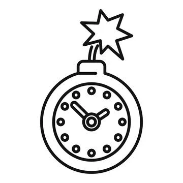 Duration bomb timer deadline icon outline vector. Contract online Illustrazione stock