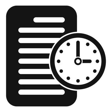 Duration of deadline document icon simple vector. Contract overtime Illustrazione stock